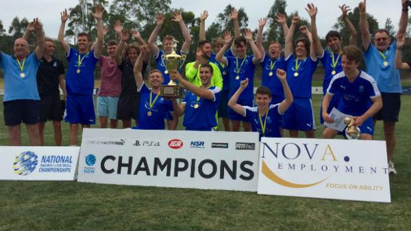 NSW celebrate their 2016 National Paralympic 7-a-side Championship title.